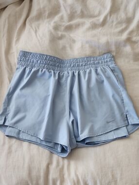 Nike Dri Fit Women's Sky Blue Athletic Running Shorts L